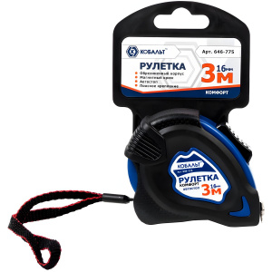 Рулетка 3 м х 16 мм Комфорт КОБАЛЬТ 646-775