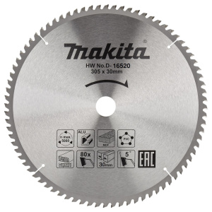 Диск пильный 305 х 30/15.88 мм 80T (алюминий) MAKITA D-16520