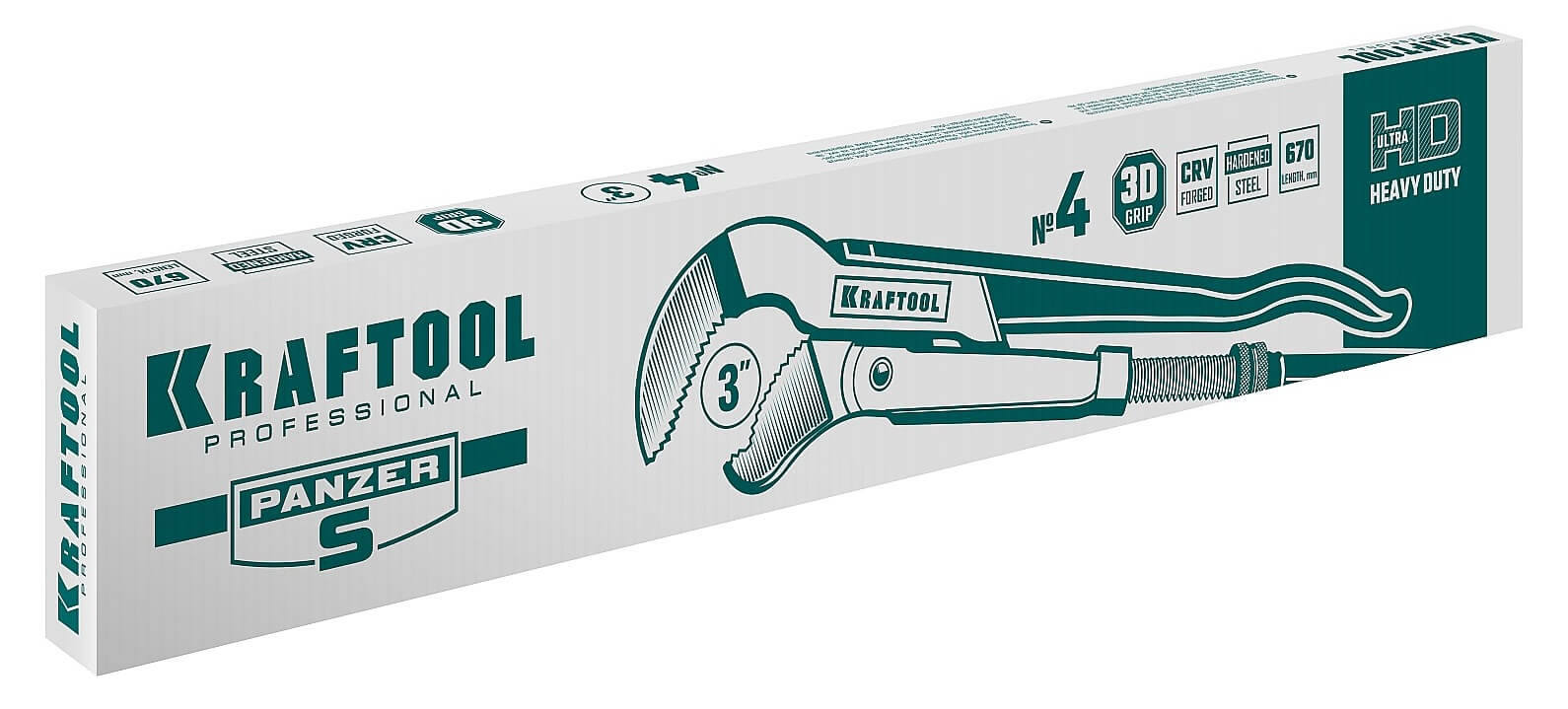 Ключ трубный 670 мм / 3'', №4, с изогнутыми губками PANZER-S KRAFTOOL 2733-30_z02