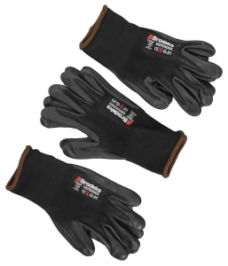 Перчатки рабочие BRODEKS G-21 (р-р 9, серый/черный, 3 пары)