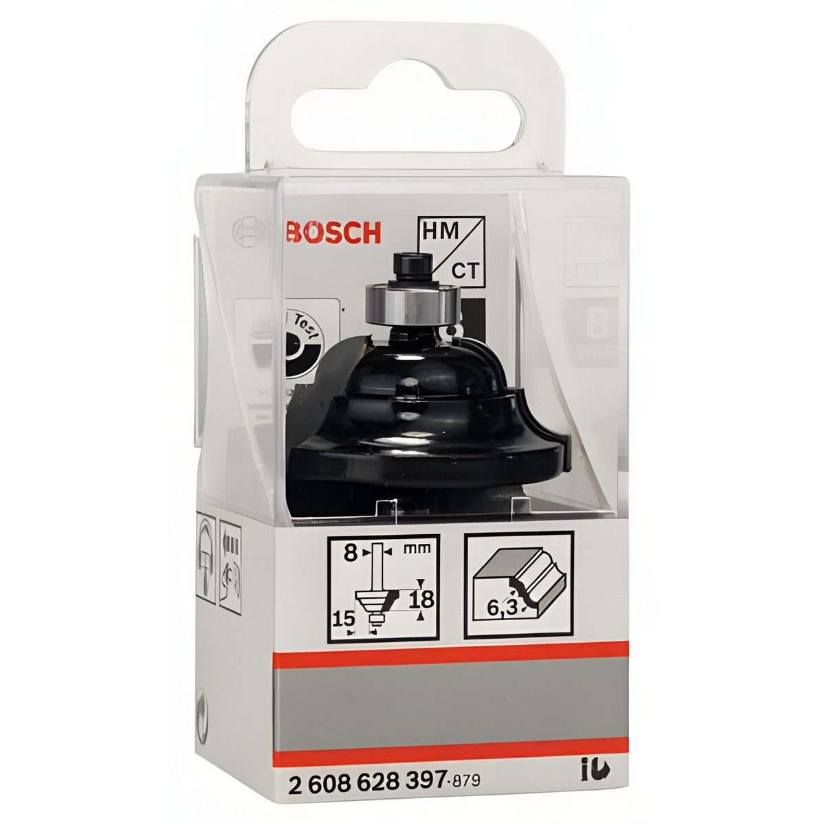 Фреза профильная (d8/D42.9/H18/L60/R6.3) HM BOSCH 2608628397