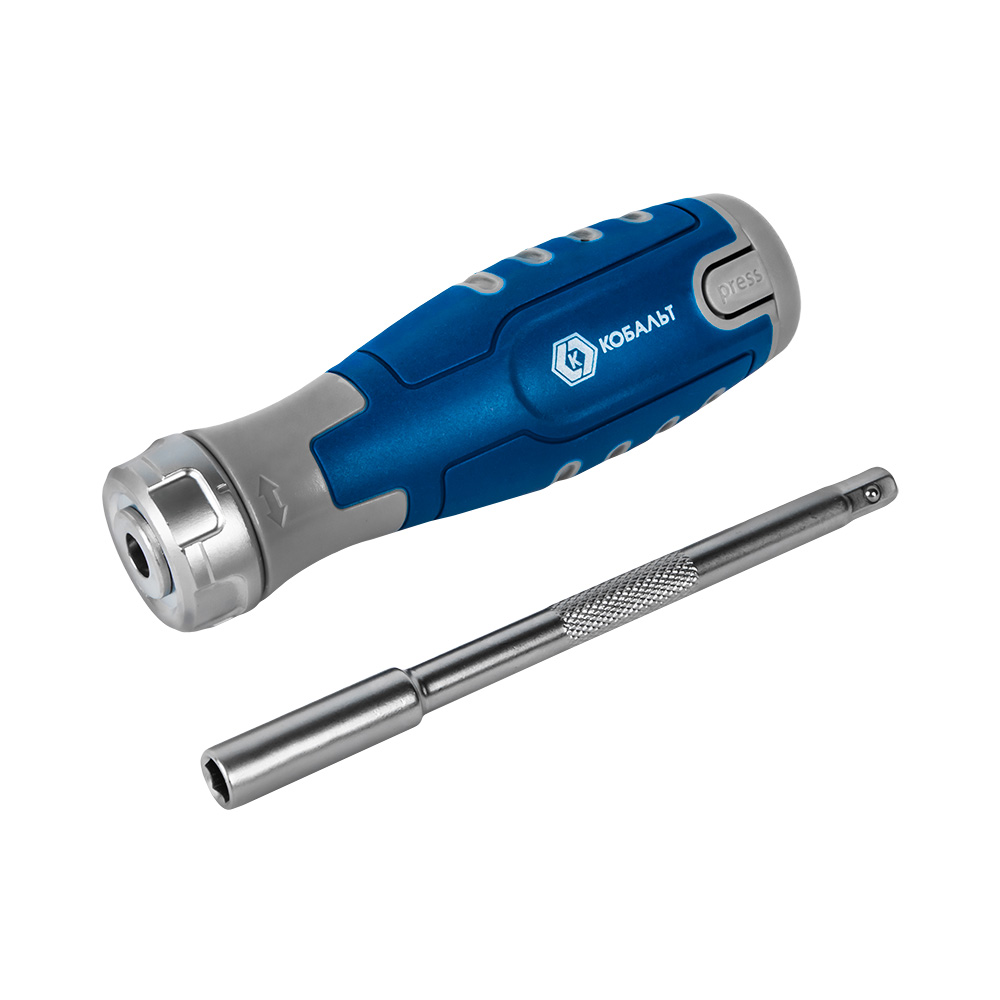 Отвертка-рукоятка реверсивная с набором бит 12 шт. КОБАЛЬТ 915-106