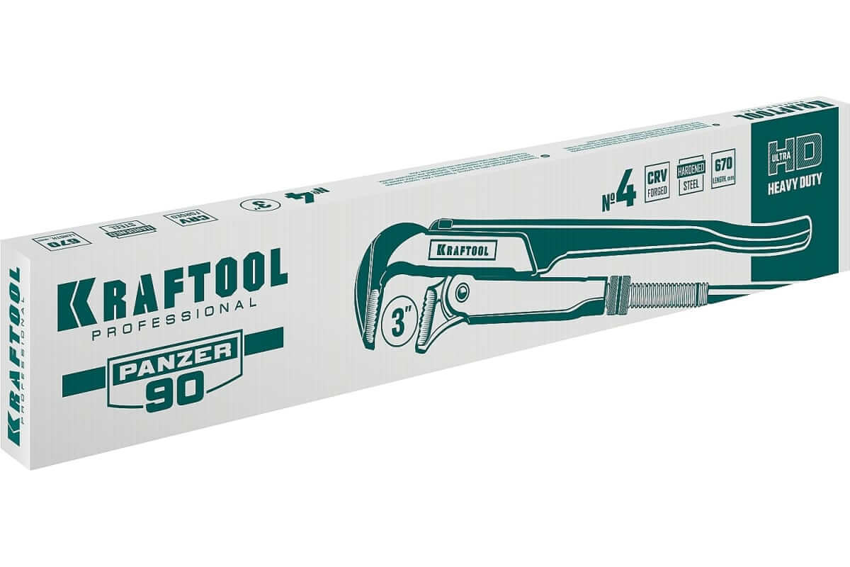 Ключ трубный 670 мм / 3'', №4, с прямыми губками PANZER-90 KRAFTOOL 2734-30_z02