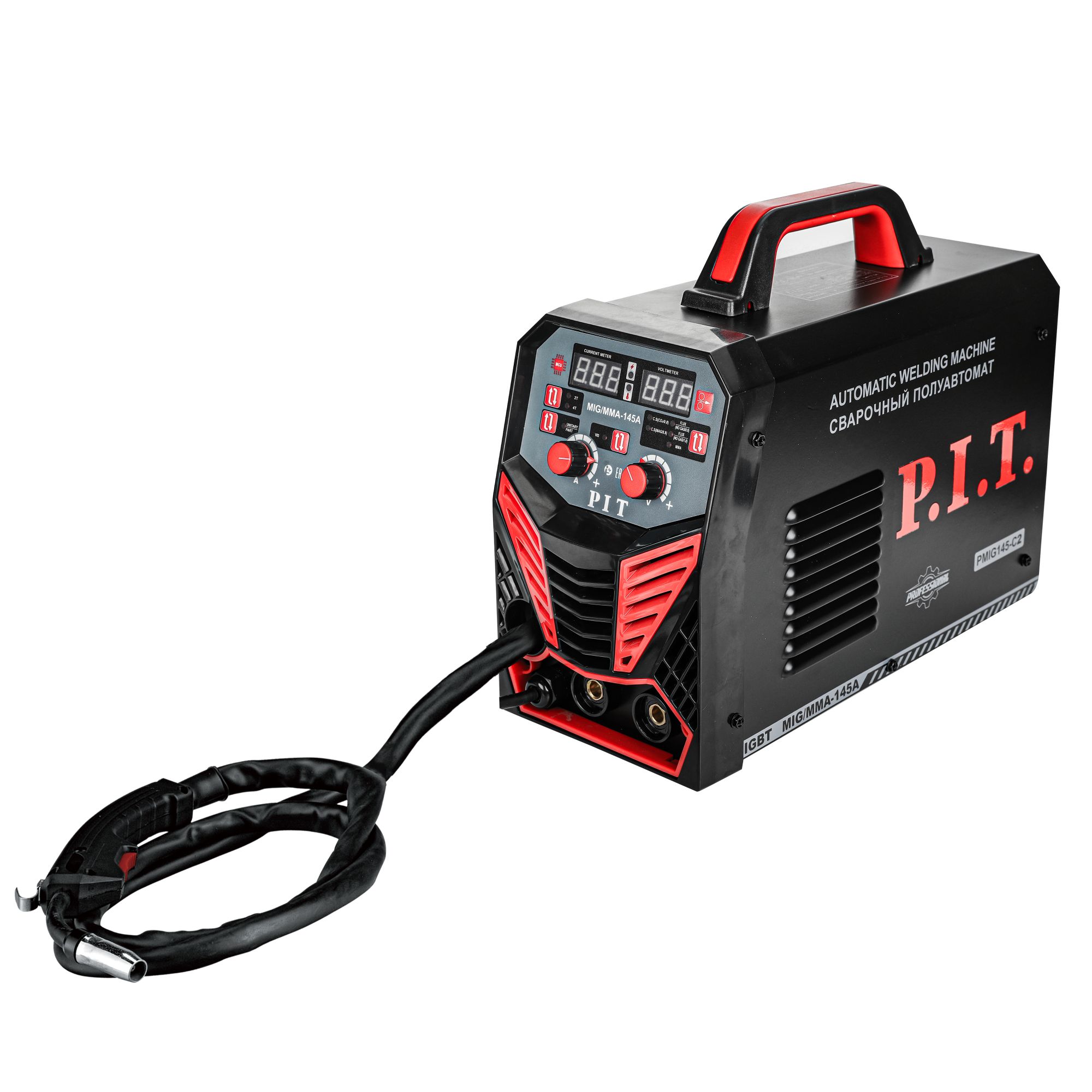 Сварочный полуавтомат P.I.T. PMIG145-С2 (4.0кВт, 145А, ПВ-60, MMA 1,6-4,0мм, MIG 0,8-1,0мм)