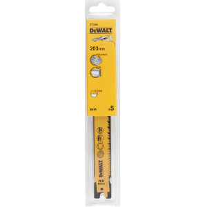 Полотно пильное 203 мм (5 шт., дерево с гвоздями/стекловолокно) DeWalt DT2406