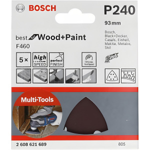 Лист шлифовальный 93 мм P240 (1 шт.) Expert for Wood + Paint BOSCH 2608621689