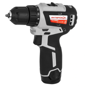 Дрель аккумуляторная ИНТЕРСКОЛ ДА-10/12В 38 Мини МАКС (Li-Ion, 2 акк.*2,5 Ач)