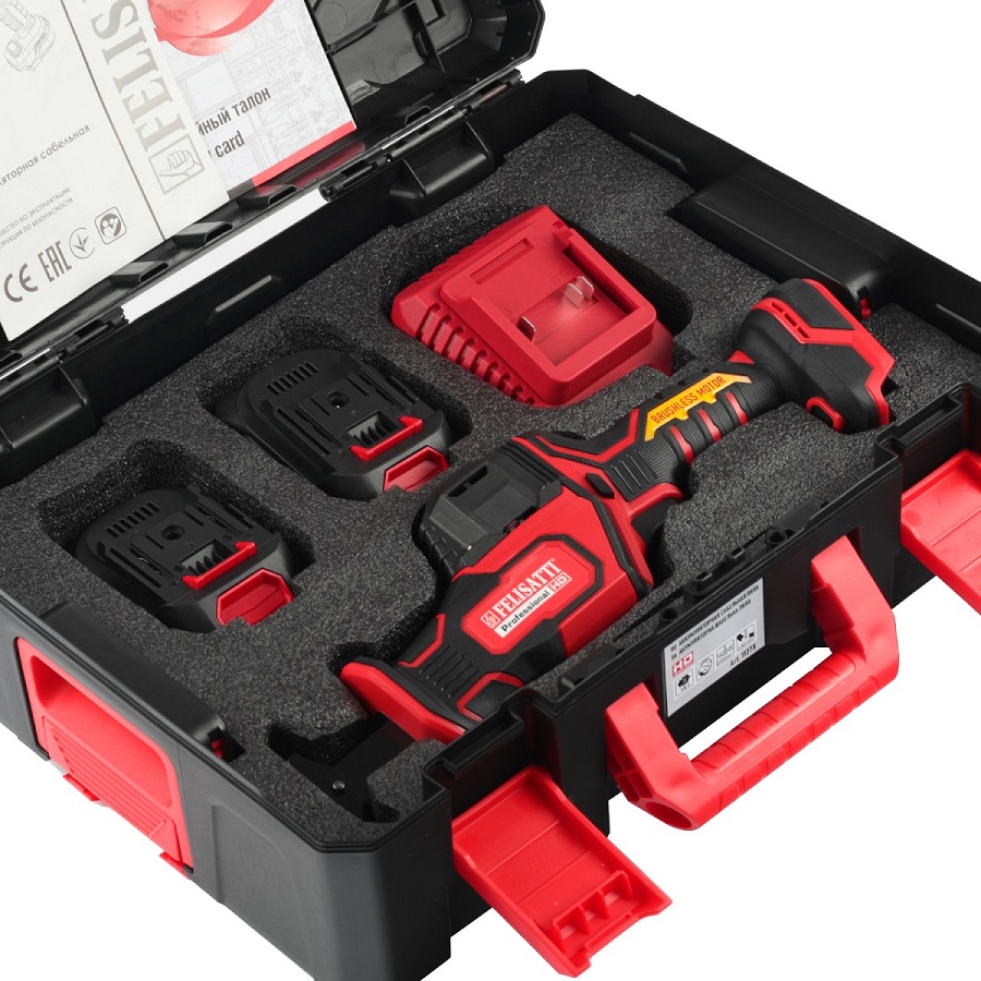 Пила сабельная аккумуляторная FELISATTI FT1137 HD (18В, 2*4а/ч, бесщет.)