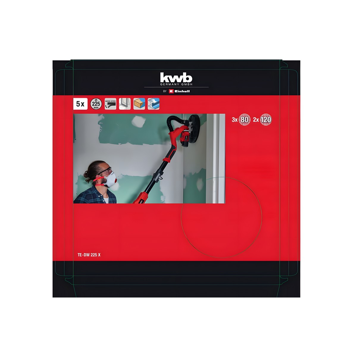 Набор шлифовальных сеток KWB 225 мм, 5 шт. 491006