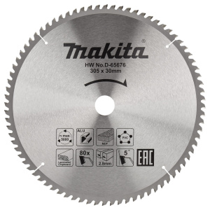 Диск пильный 305 х 30 мм 80T, универсальный (алюминий, дерево, пластик) MAKITA D-65676