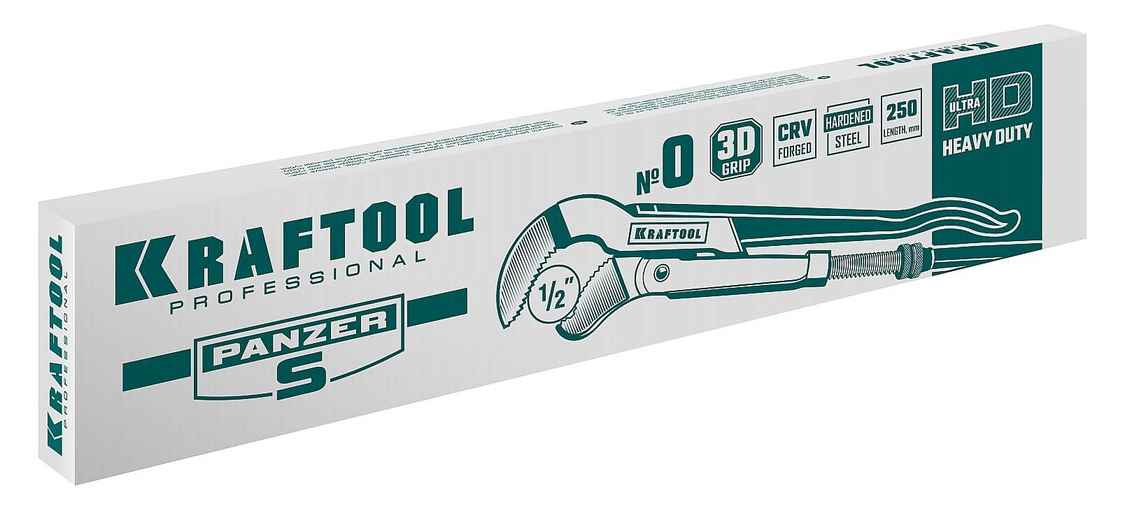 Ключ трубный 240 мм / 1/2'', №0, с изогнутыми губками Panzer-S KRAFTOOL 2733-05_z02