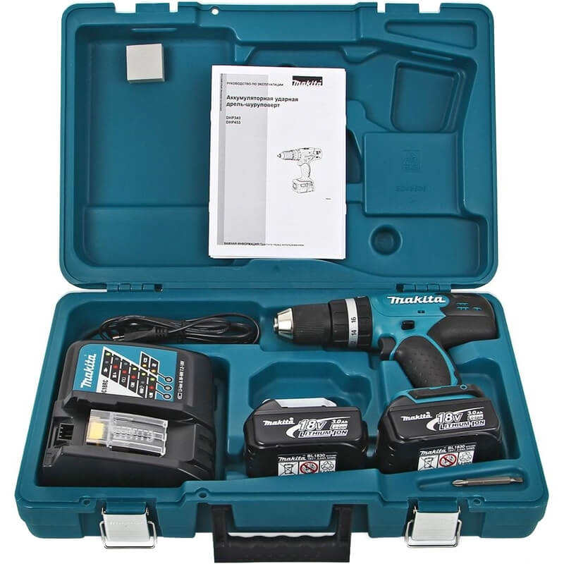 Дрель аккумуляторная ударная MAKITA DHP453RFE