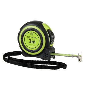 Рулетка 3 м х 16 мм (2 фиксатора, магнитная, нейлон) ARMERO A101/231