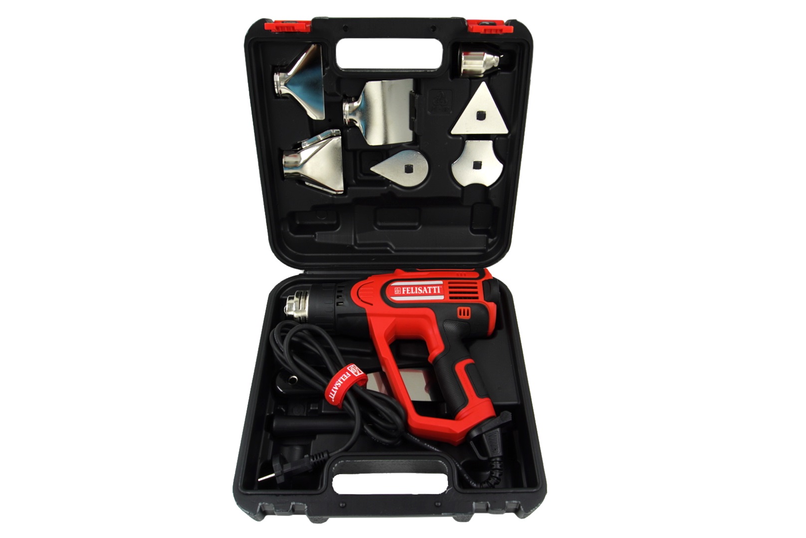 Фен технический FELISATTI FT2004 HD (2300ВТ, 50-600С, 7 насадок, LCD -дисплей, кейс)