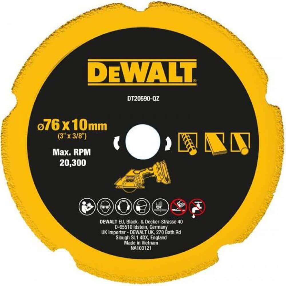 Диск алмазный 76 х 10 мм (универсальный) DeWalt DT20590-QZ