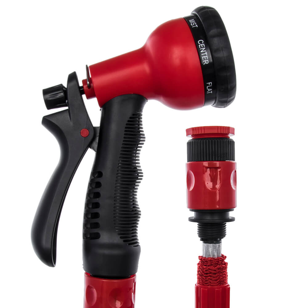 Шланг для воды растягивающийся 15 м (латекс, ПРЕМИУМ, поливочный пистолет) QUATTRO ELEMENTI 244-872