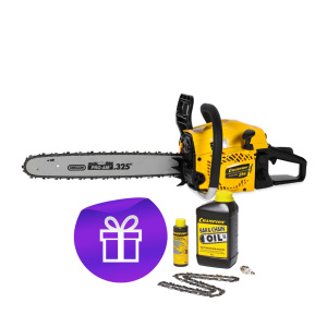 Бензопила CHAMPION 254-18"-0,325-1,5-72 (легкий старт) + ПОДАРОК (масло, цепь, свеча, смазка цепи)
