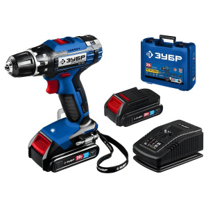 Дрель аккумуляторная ЗУБР DL-201-22 (кейс)