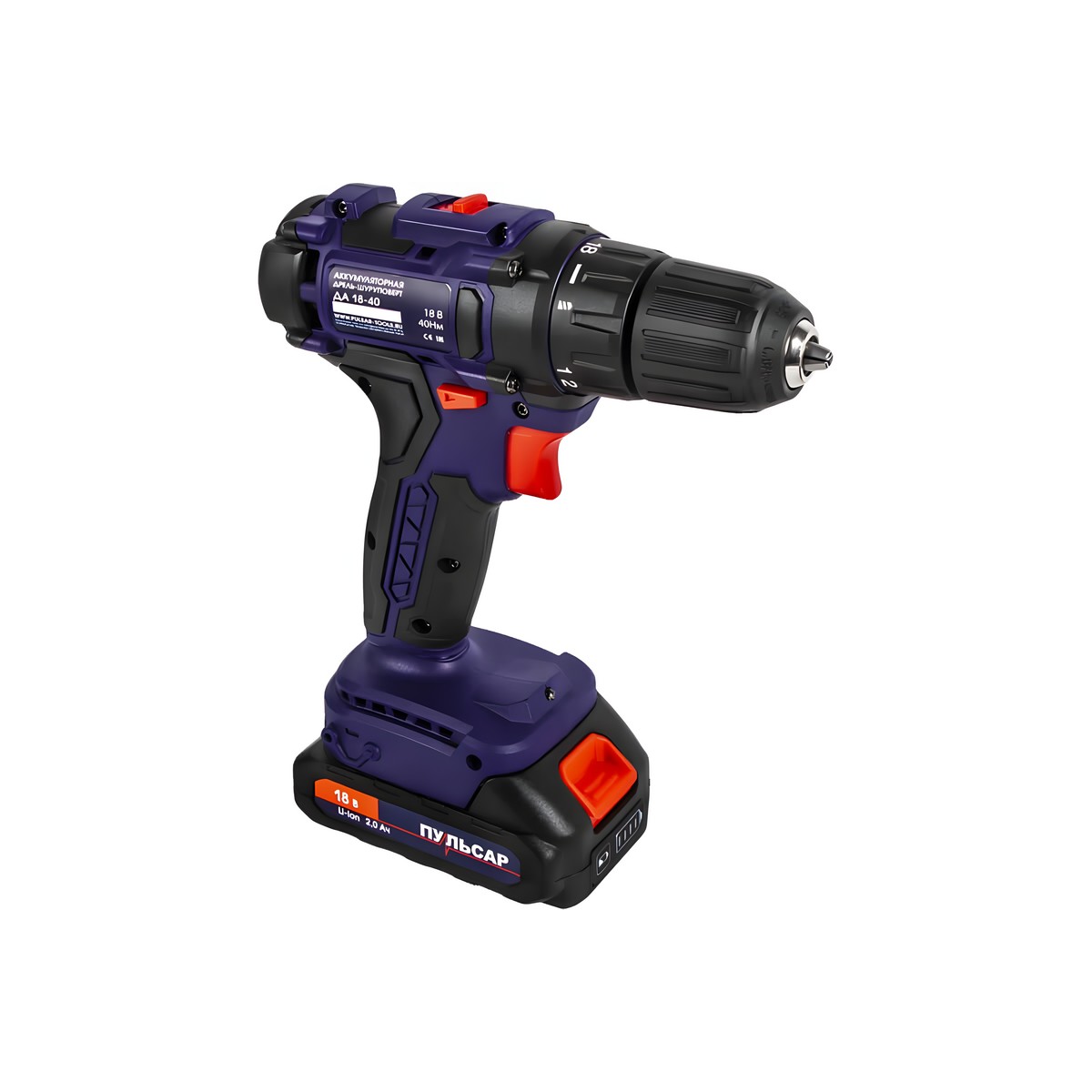 Дрель аккумуляторная ПУЛЬСАР ДА 18-40 916-967