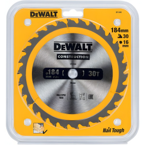 Диск пильный 184 х 16 мм 30T CONSTRUCTION DeWalt DT1940