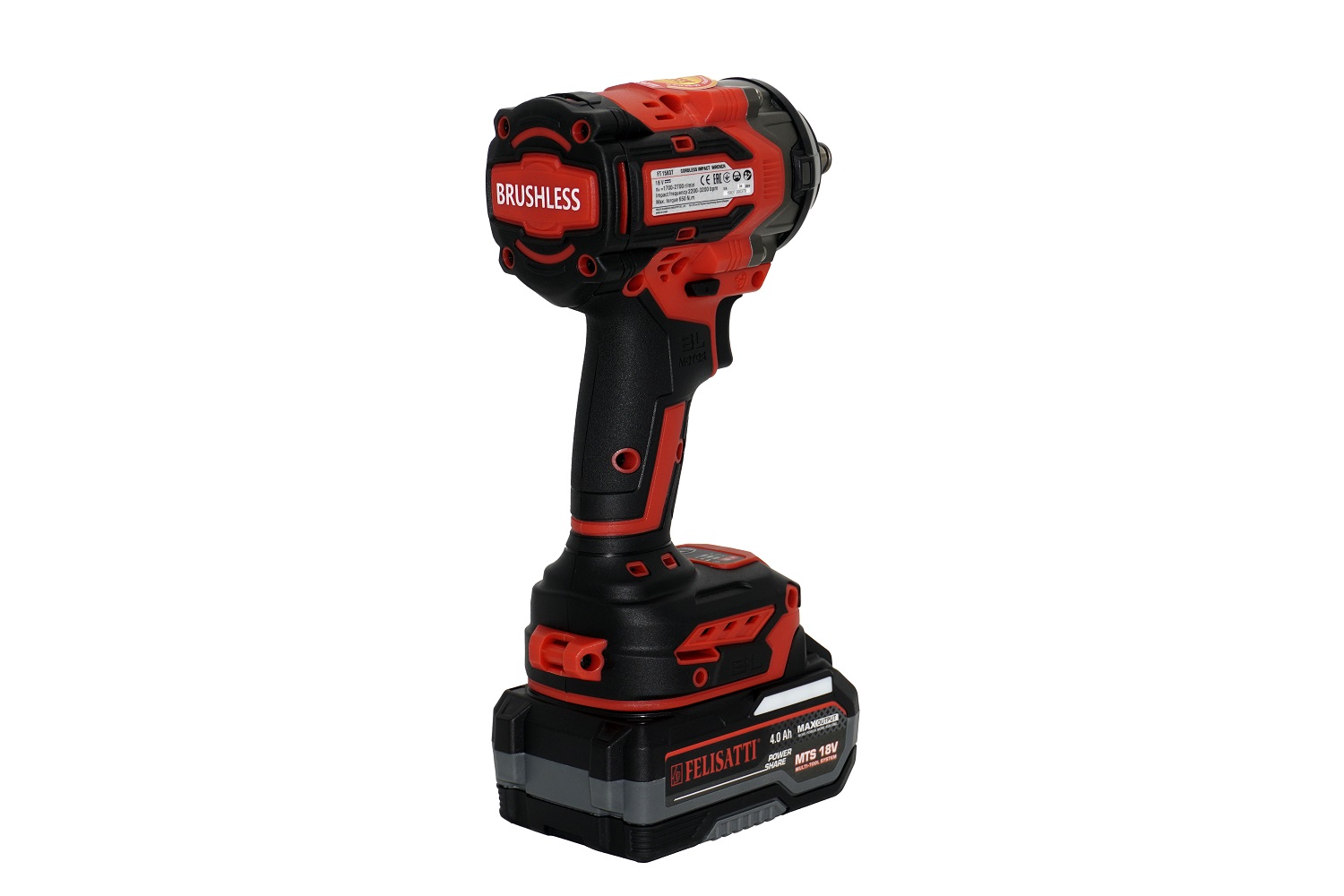 Гайковерт аккумуляторный ударный FELISATTI FT1583 HD (18В,650Нм, 2*4а/ч,бесщет.)