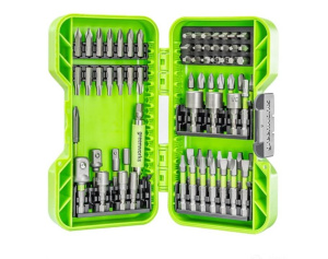 Набор бит, головок, адаптеров, с магнитным адаптером, 70 пр. GREENWORKS 2944407