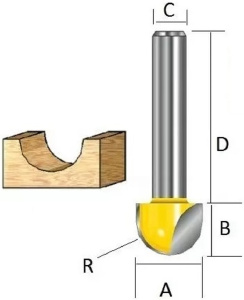 Фреза пазовая (7,9R 15,8х12,7х8х45х2T) "Эконом" MAKITA D-68301