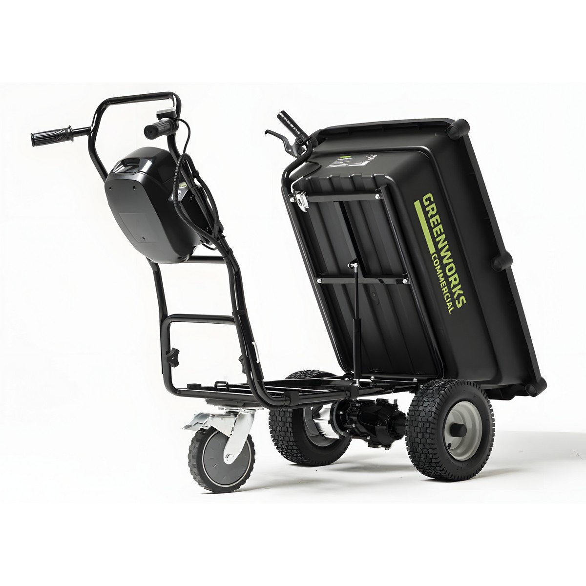 Тележка садовая самоходная аккумуляторная GREENWORKS 82GC, 106 л. (без АКБ и ЗУ) 7400607