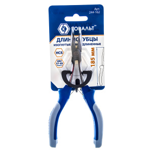 Длинногубцы 165 мм мини, удлиненные, изогнутые КОБАЛЬТ 244-162
