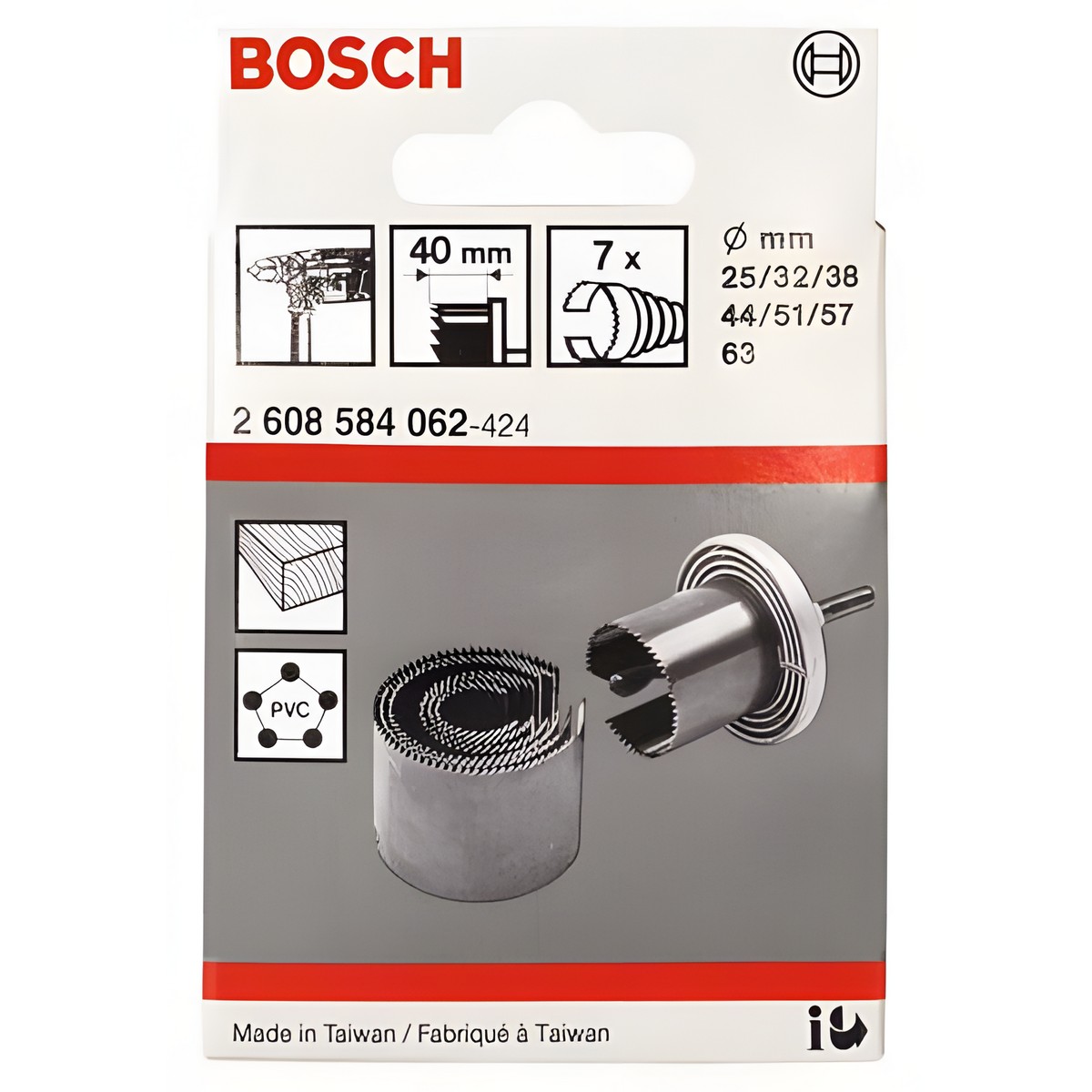 Набор пильный венцов 25-63 мм (7 шт.) BOSCH 2608584062