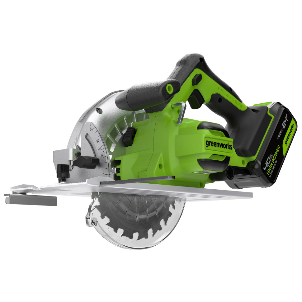 Пила циркулярная аккумуляторная GREENWORKS GD24CSK4 1500907CUB
