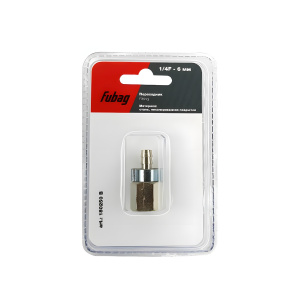 Переходник 1/4''F - елочка 6 мм с кольцом 6х11 мм (блистер) FUBAG 180250B
