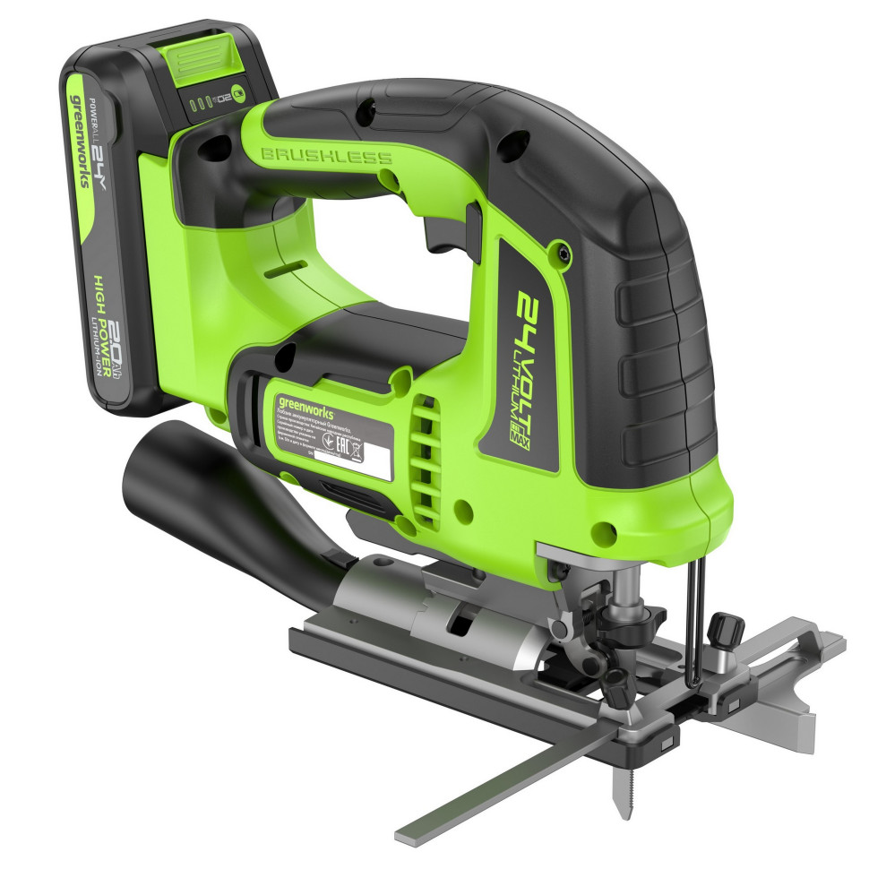 Лобзик аккумуляторный GREENWORKS GD24JS120K2 3601407CUA