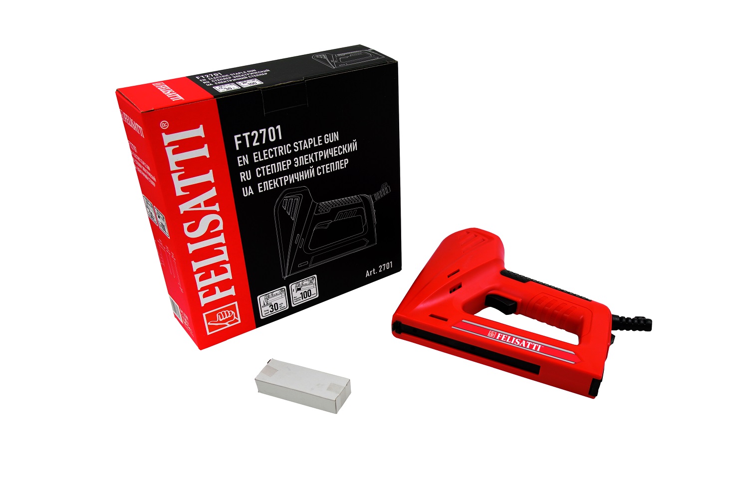 Степлер электрический FELISATTI FT2701 (45ВТ, скоба 53, гвоздь 16мм)