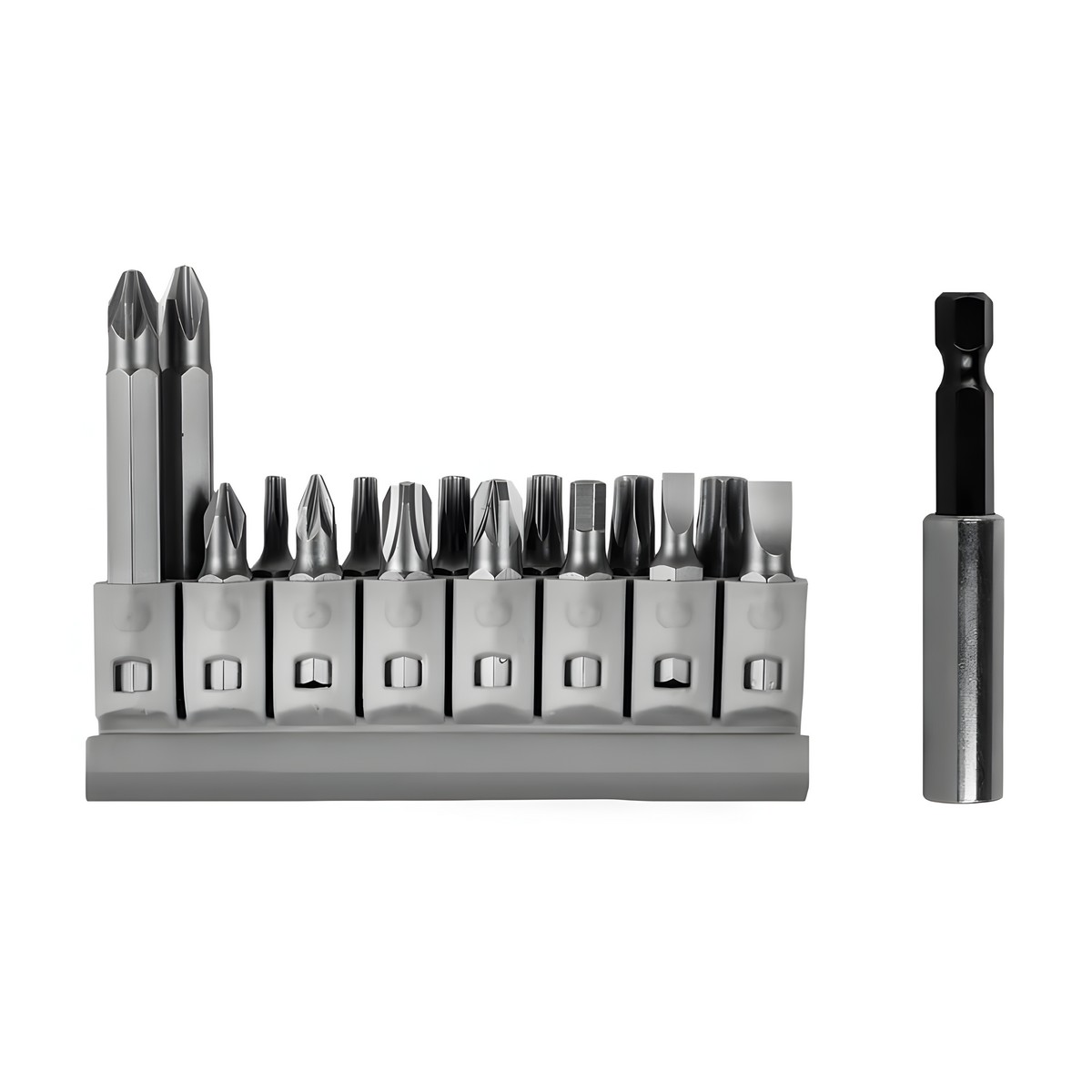Набор бит 15 шт. + держатель 60 мм "Мастер" ПРАКТИКА 908-221