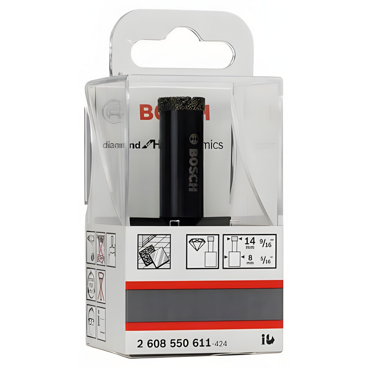 Сверло алмазное 14 мм Diamond for Hard Ceramics BOSCH 2608550611
