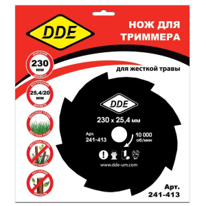 Нож для триммера DDE GRASS CUT 230х25,4/20 мм, 8 зубьев 241-413