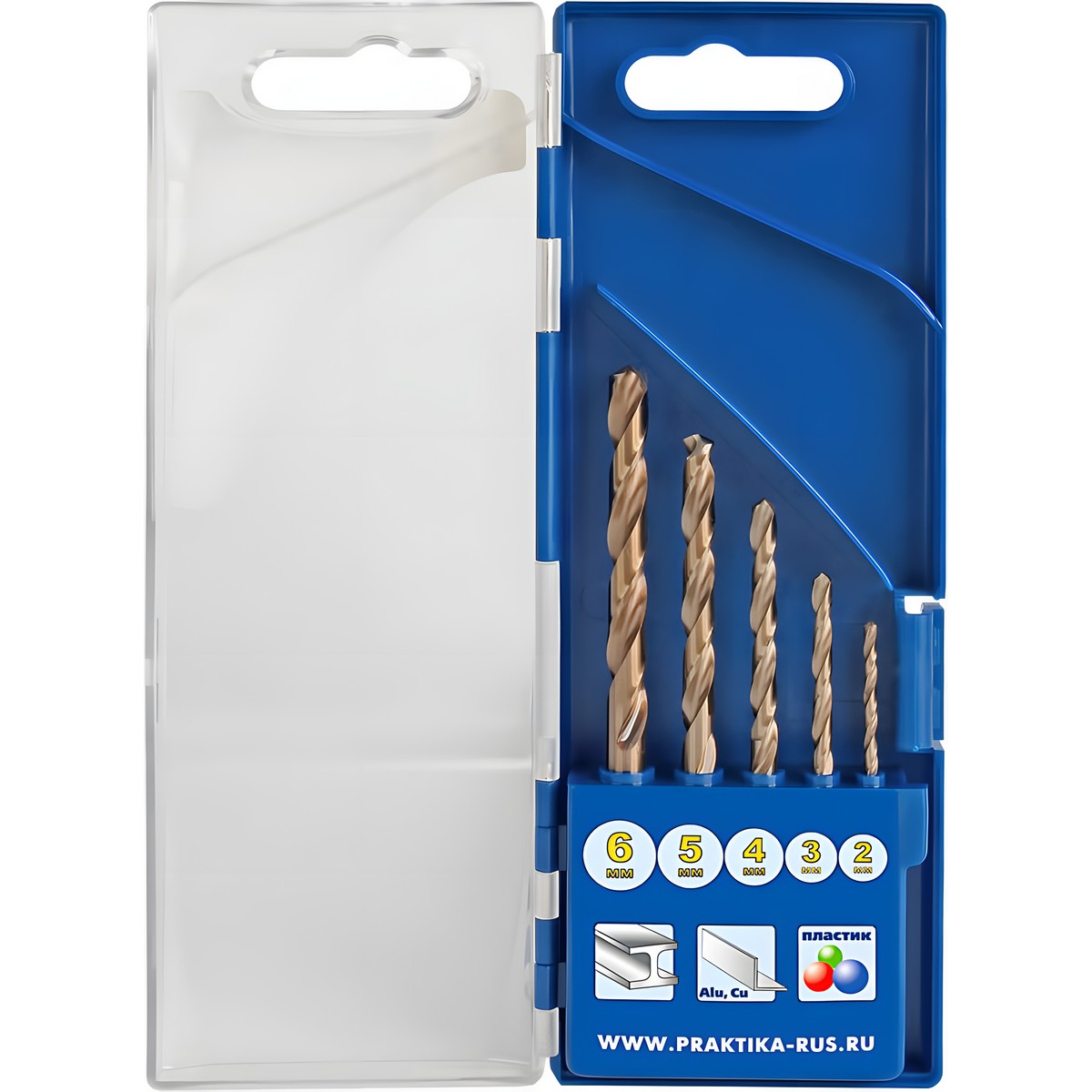Набор сверл по металлу 5 шт. (2-6 мм) Эксперт ПРАКТИКА 640-254