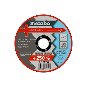 Круг отрезной 125 х 1.6 х 22.2 мм M-Calibur (нерж. сталь) METABO 616286000