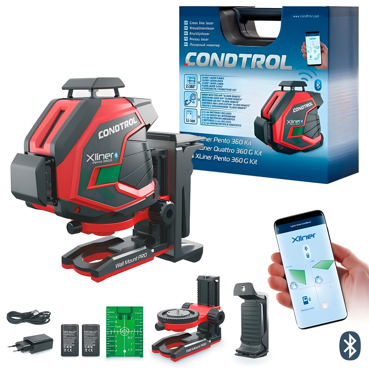 Нивелир лазерный XLiner Pento 360G Kit CONDTROL 1-2-410
