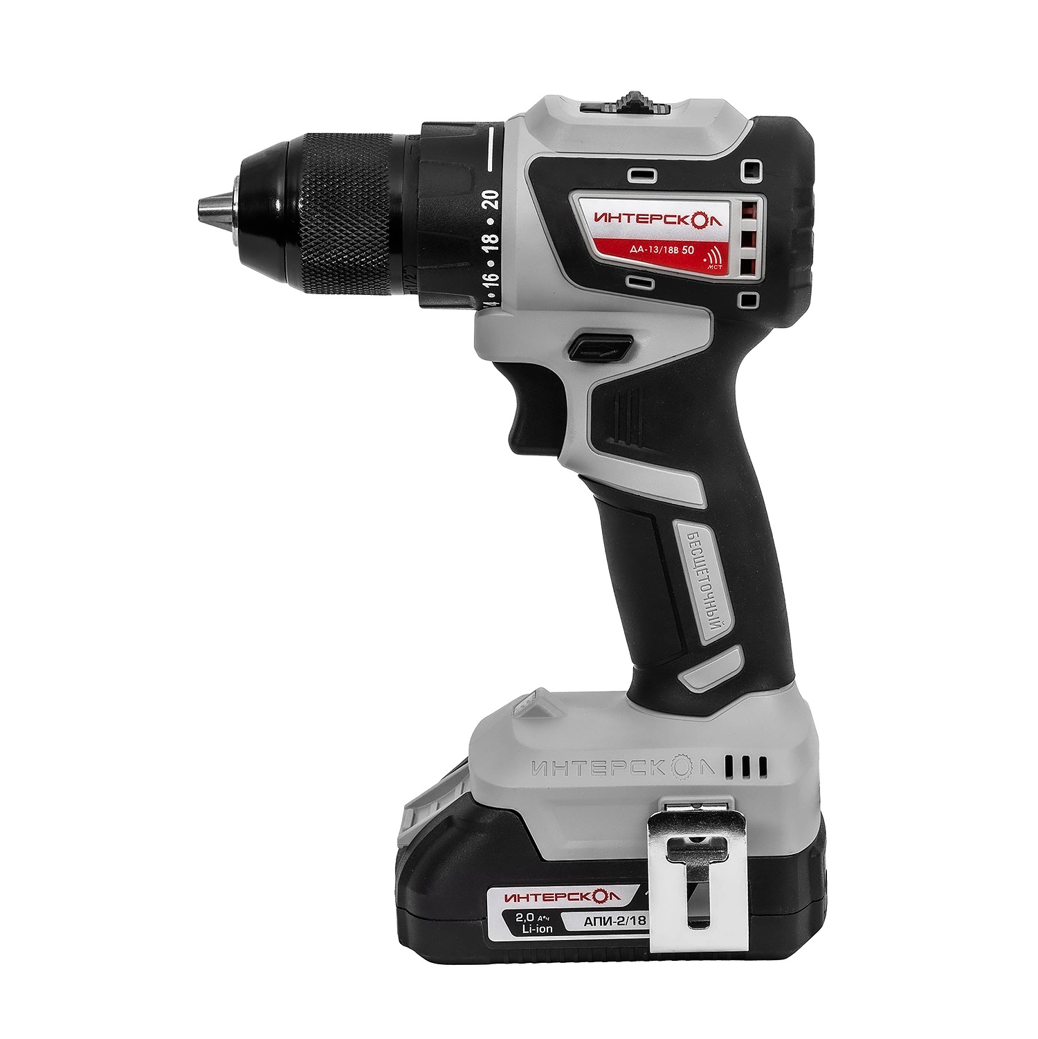 Дрель аккумуляторная ИНТЕРСКОЛ ДА-13/18В АПИ (2 АКБ х 2.0Ah, кейс)
