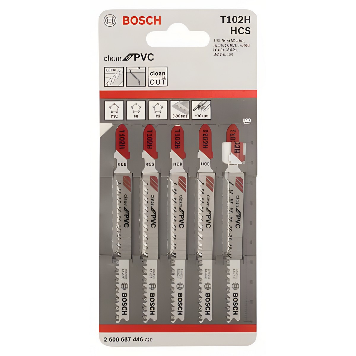 Полотно пильное T 102 H Clean for PVC (5 шт.) BOSCH 2608667446