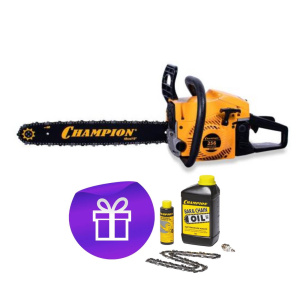 Бензопила CHAMPION 256-18"-0.325-1,5-72 (легкий старт) + ПОДАРОК (масло, свеча, цепь)