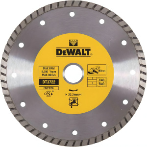 Диск алмазный 180 х 2.4 х 22.2 мм (универсальный) Turbo DeWalt DT3722