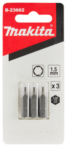 Бита HEX 1.5 х 25 мм C-form (3 шт.) MAKITA B-23662