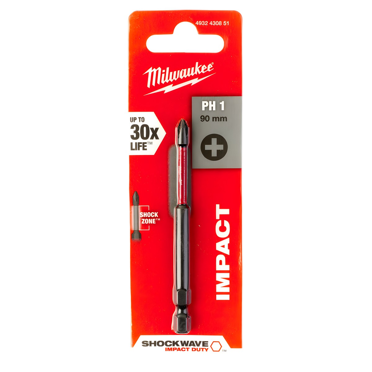 Насадка PH 1 х 90 мм (1 шт.) Shockwave MILWAUKEE 4932430851