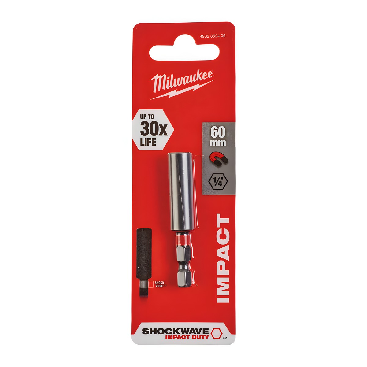 Магнитный держатель для бит ShW 1/4 HEX 60 мм MILWAUKEE 4932352406