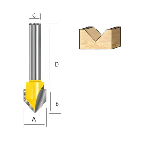 Фреза пазовая V-образная (d12/D15.9/H12.7/L50.7) MAKITA D-10718