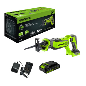 Пила сабельная аккумуляторная GREENWORKS GPT-BLRS-1K2 1200607CUA