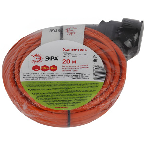 Удлинитель 20 м UPx-1e-3х0.75-20m-IP44 (ПВС 3 х 0.75, 1 гн., с/з, бухта) ЭРА УТ000093922